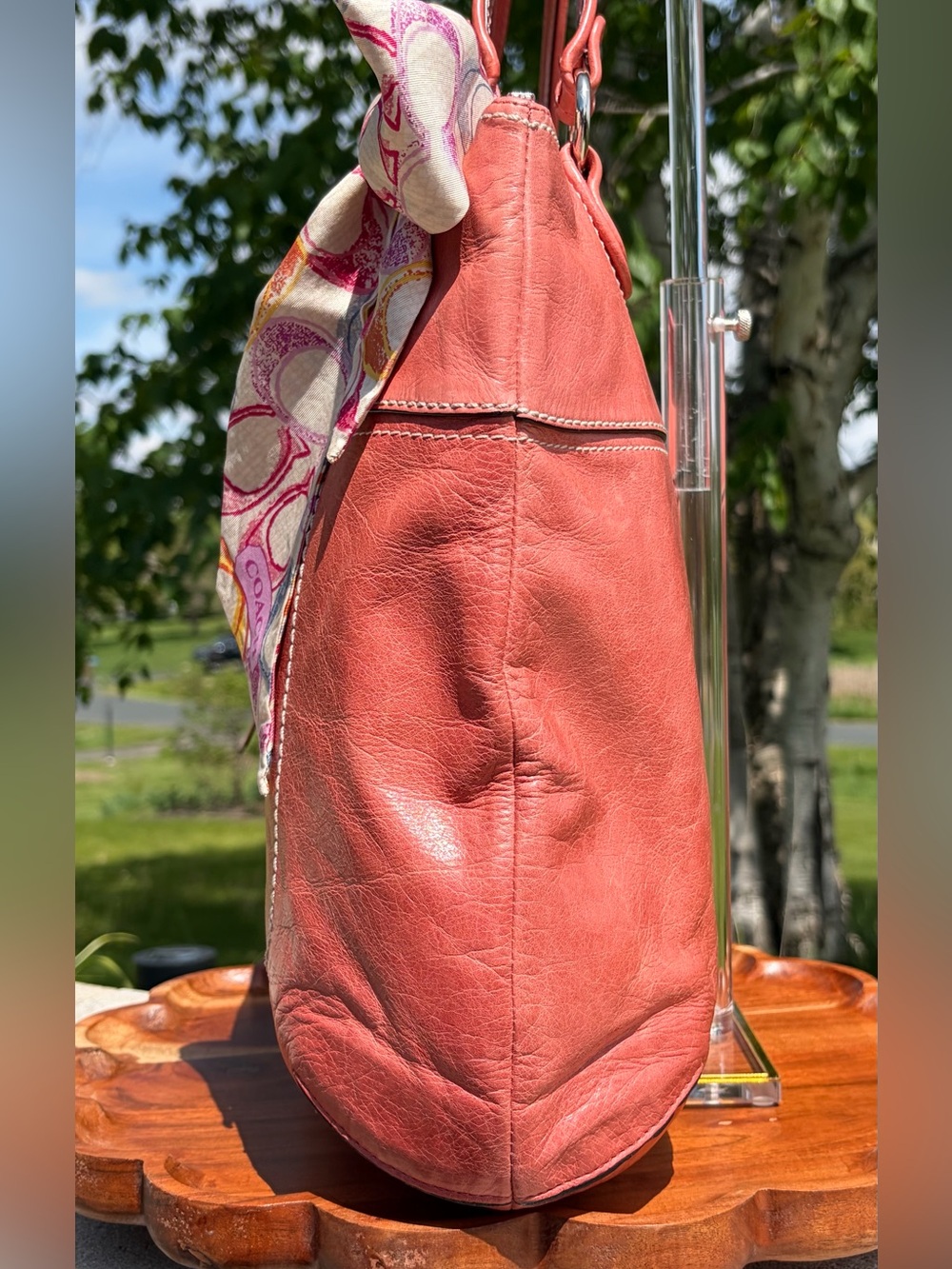Coach Poppy Glam Tote Pink Glazed Leather 19002 EUC - Picture 10 of 17